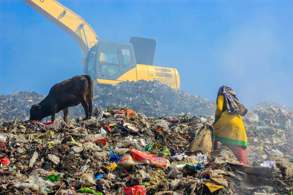 Open landfill showing ecological and environmental threat to an area.