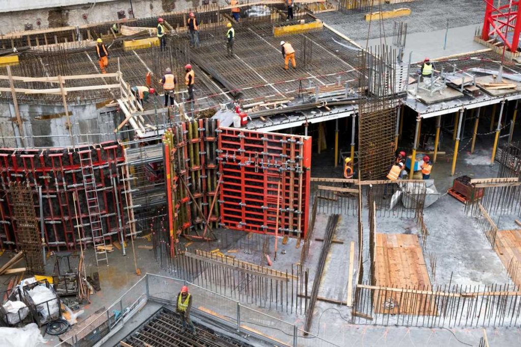 Construction site of a large-scale mixed-use real estate development.